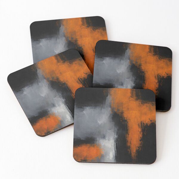 Item preview, Minimalist Black Orange Abstract Painting designed and sold by svarupa.