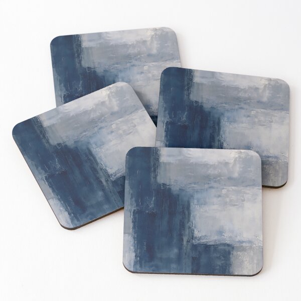Item preview, Minimalist Blue Gray Abstract Painting designed and sold by svarupa.
