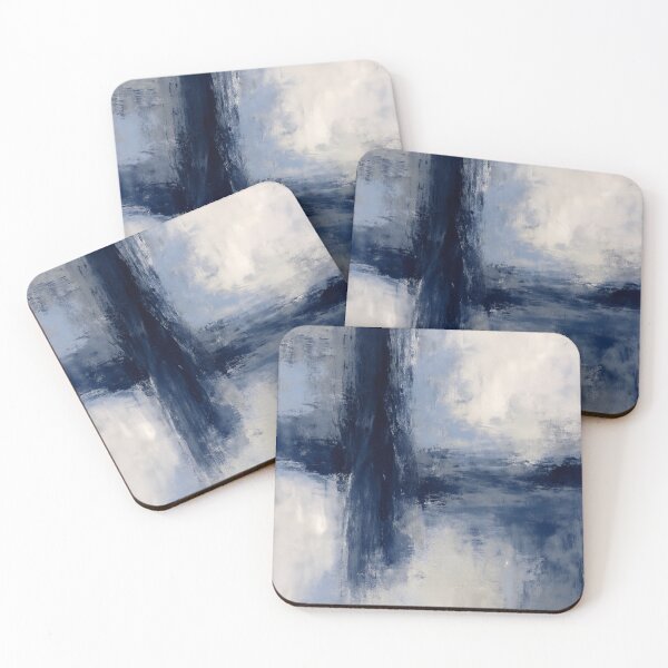 Item preview, Minimalist Blue Gray Abstract Painting designed and sold by svarupa.