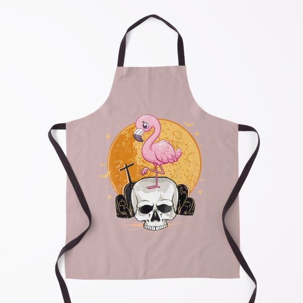 Item preview, Cute Pink Flamingo on Skull Halloween Spooky Moon Design designed and sold by BertranMedhur.