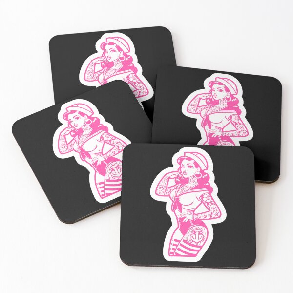Item preview, Hot Pink Sailor Pin-Up Girl Rockabilly Tattoo Print designed and sold by PinUpPizzazz.