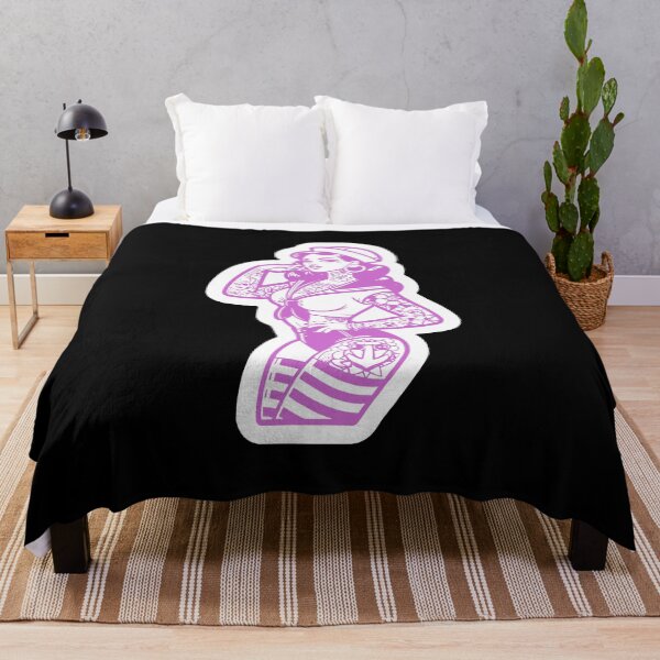 Item preview, Lavender (Magenta) Sailor Pin-Up Girl Retro Tattoo Print designed and sold by PinUpPizzazz.
