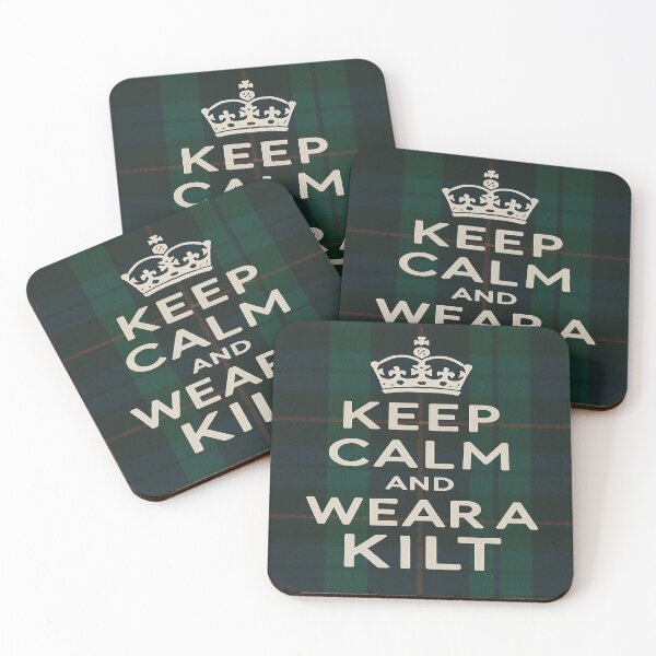 Aperçu de l'œuvre Restez calme et portez un kilt créée et vendue par MacksMerch.