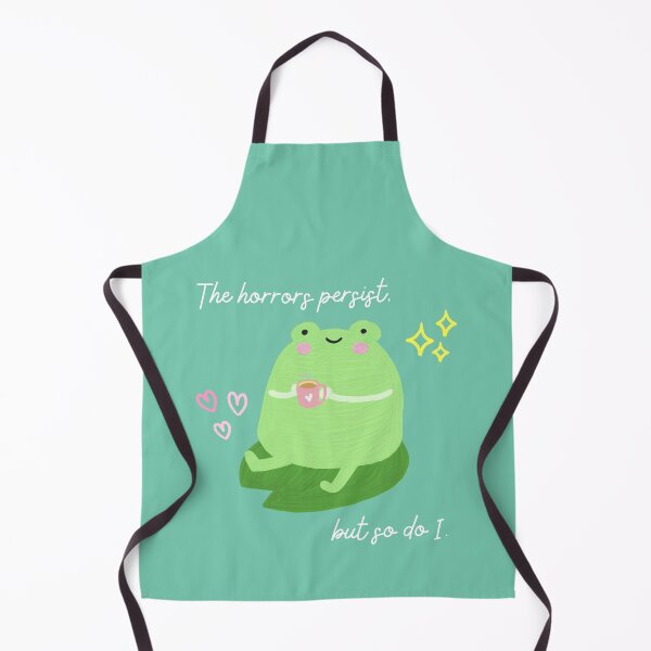 Item preview, The Horrors Persist But So Do I Motivational Frog designed and sold by TrashPandaCreative.
