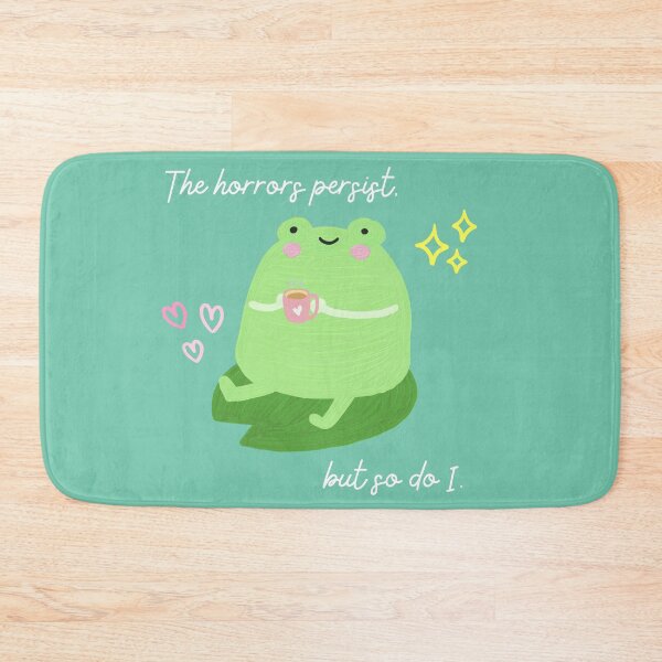 Item preview, The Horrors Persist But So Do I Motivational Frog designed and sold by TrashPandaCreative.
