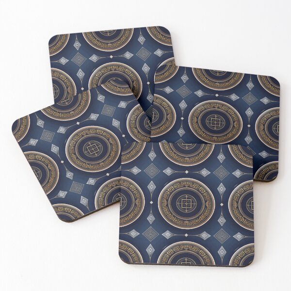 Item preview, Elegant Navy Blue and Gold Geometric Pattern iPhone Case designed and sold by FestivityFinds.