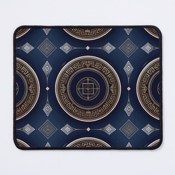 Item preview, Elegant Navy Blue and Gold Geometric Pattern iPhone Case designed and sold by FestivityFinds.