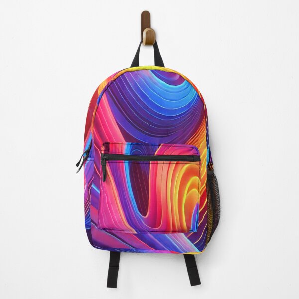 Item preview, Vibrant Neon Abstract Waves in Red, Blue, and Yellow designed and sold by Chamasi.
