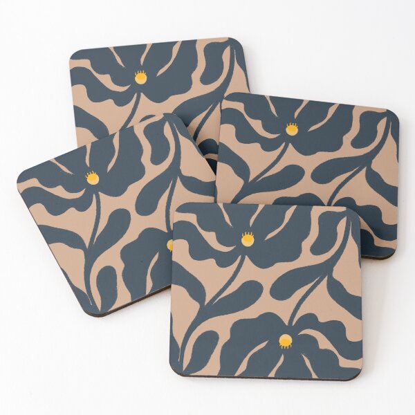 Item preview, Blue Petal Flower – Elegant Floral Art on Soft Brown Background designed and sold by OuOi.