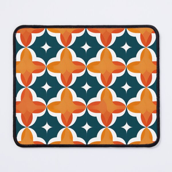 Item preview, Modern Geometric Orange and Teal Floral Pattern A-Line Dress designed and sold by FestivityFinds.