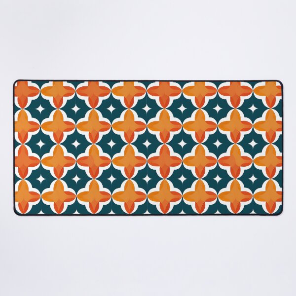 Item preview, Modern Geometric Orange and Teal Floral Pattern A-Line Dress designed and sold by FestivityFinds.