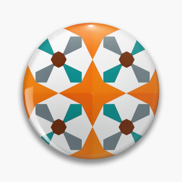 Item preview, Vibrant Geometric Orange and Teal Star Pattern A-Line Dress designed and sold by FestivityFinds.