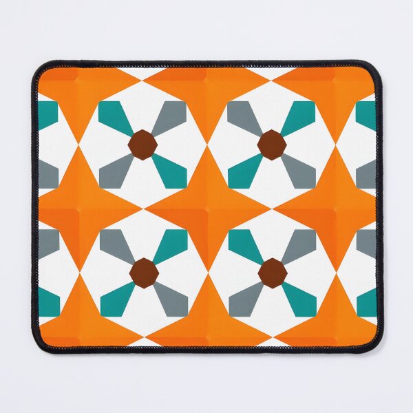 Item preview, Vibrant Geometric Orange and Teal Star Pattern A-Line Dress designed and sold by FestivityFinds.
