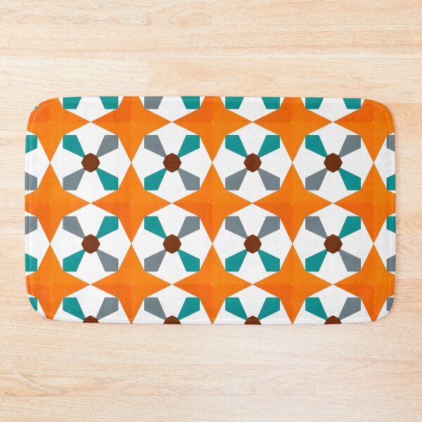 Item preview, Vibrant Geometric Orange and Teal Star Pattern A-Line Dress designed and sold by FestivityFinds.