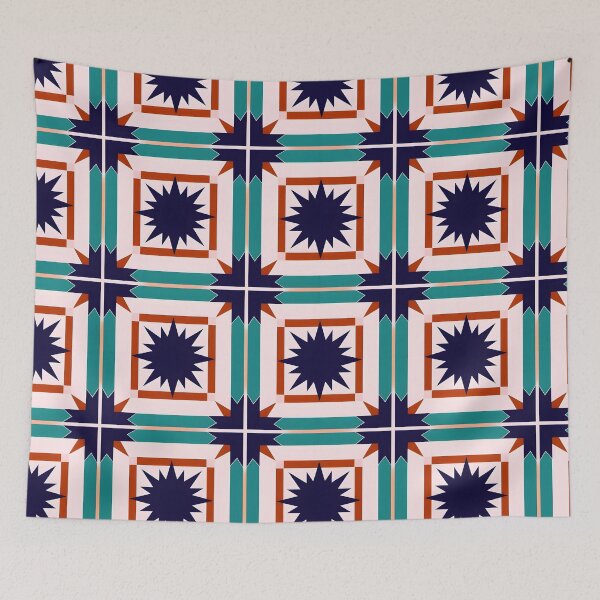 Item preview, Vibrant Geometric Star Pattern Throw Pillow with Bold Colors designed and sold by FestivityFinds.