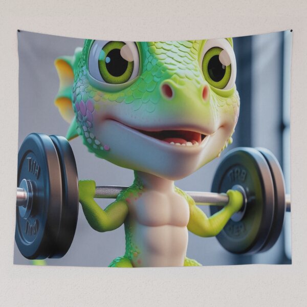 Item preview, Gym Lizard Meme – Funny Workout Reptile Cartoon designed and sold by KnzSHOPPING.
