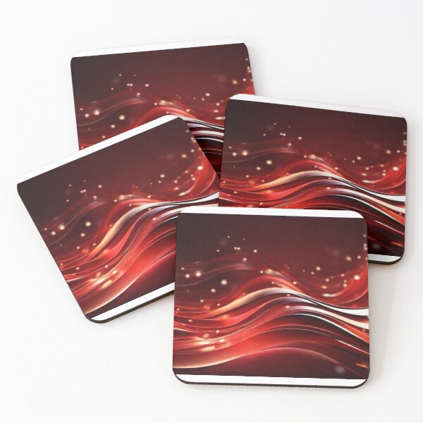 Item preview, Glowing Red Abstract Waves Background designed and sold by PrintBreeze.