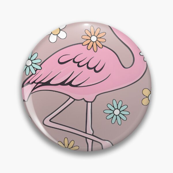 Item preview, Cute Pink Flamingo Groovy Flower Power Design designed and sold by upholdchris.