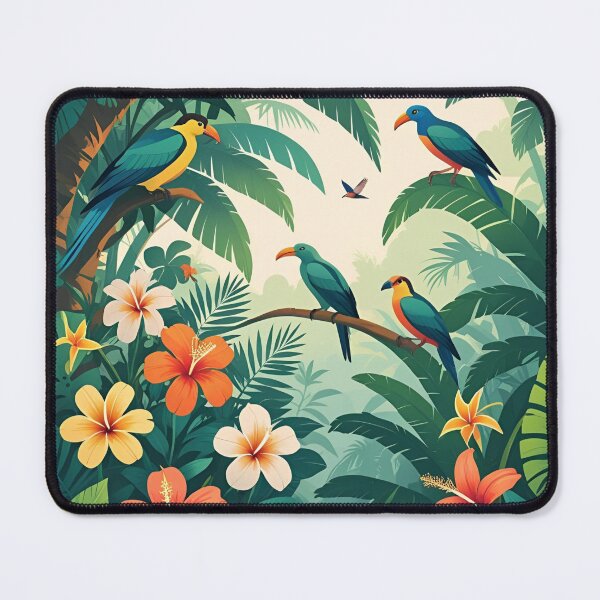 Item preview, Flowers Tropical Hibiscus Hawaiian Summer Jungle Exotic Birds designed and sold by SynizesisShop.