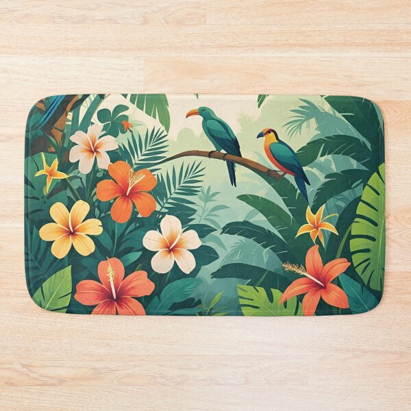 Item preview, Flowers Tropical Hibiscus Hawaiian Summer Jungle Exotic Birds  designed and sold by SynizesisShop.