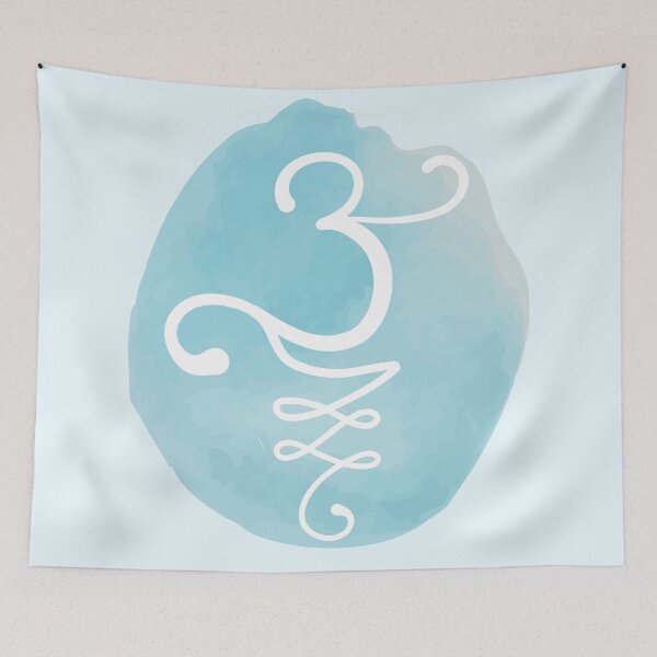 Item preview, Spiritual Symbol on Serene Blue Watercolor Background designed and sold by Bojana Studio.