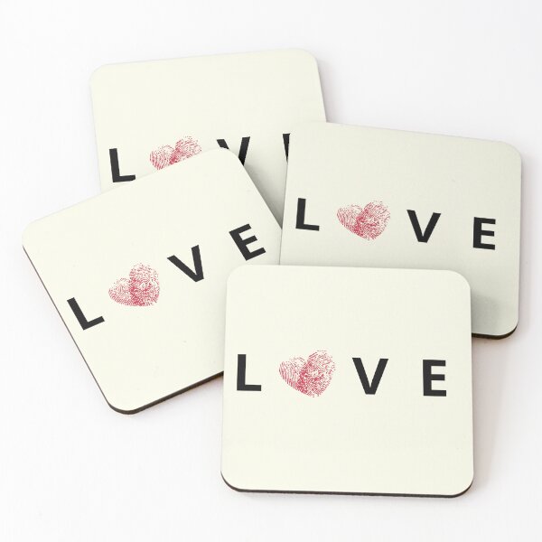 Item preview, LOVE Typography with Fingerprint Lines – Unique Romantic Design designed and sold by ideashoppl.