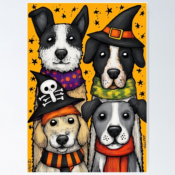 Item preview, Pawsitively Spooky Halloween Dogs designed and sold by Piotrek0001.