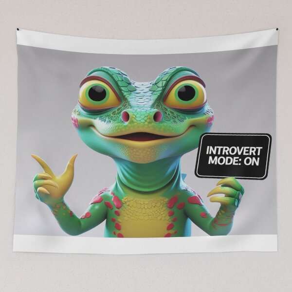 Item preview, Lizard Meme – Introvert Mode: ON | Funny Reptile Humor Design designed and sold by KnzSHOPPING.
