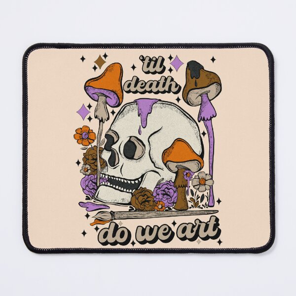 Item preview, til death do we art - skull, mushrooms, flowers designed and sold by crestfallenmermaid.