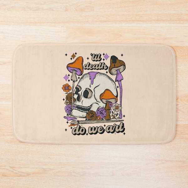 Item preview, til death do we art - skull, mushrooms, flowers  designed and sold by crestfallenmermaid.
