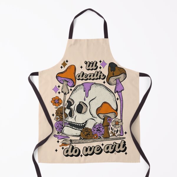 Item preview, til death do we art - skull, mushrooms, flowers designed and sold by crestfallenmermaid.