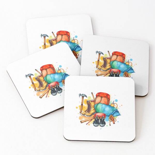 Item preview, Watercolor Splash Painting of Mountain Equipment in Adventure designed and sold by Be-Adventurous.