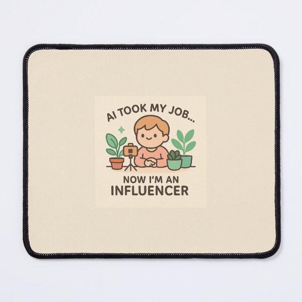 Item preview, AI Took My Job – Funny Influencer Cartoon for Digital Creators designed and sold by Striklet.