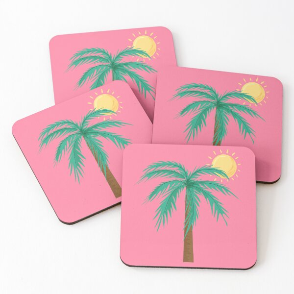 Item preview, Tropical Beach Scene with Sun and Palm designed and sold by Bambooartist.
