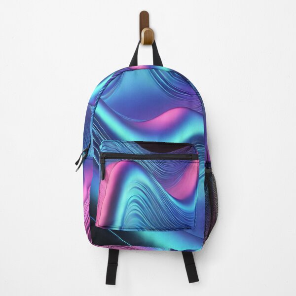Item preview, Abstract Neon Waves in Blue, Pink and Aqua Tones designed and sold by Chamasi.