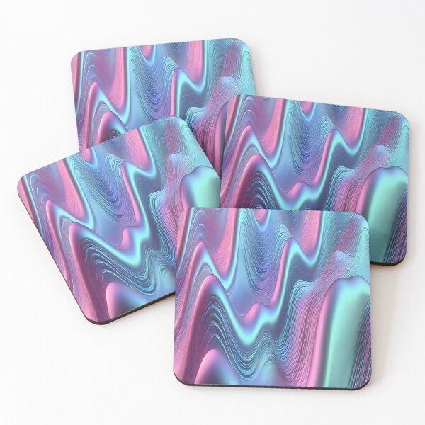 Item preview, Abstract Neon Waves in Pink, Blue, and Aqua Gradient designed and sold by Chamasi.