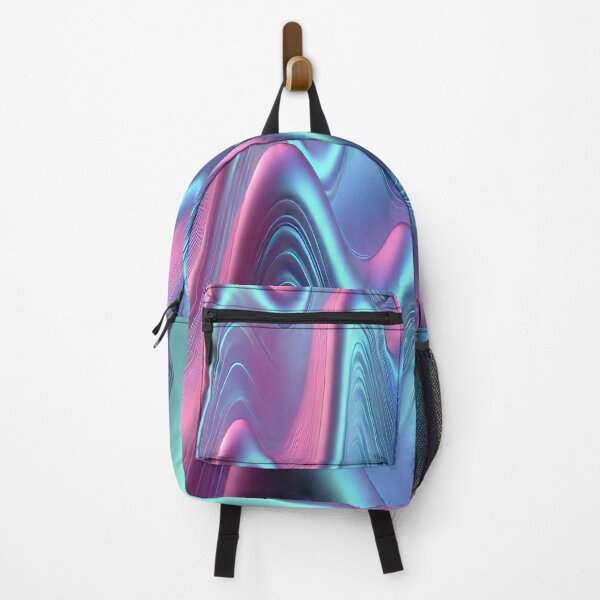 Item preview, Abstract Neon Waves in Pink, Blue, and Aqua Gradient designed and sold by Chamasi.