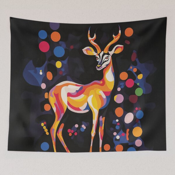 Item preview, A stylized graphic design of an antelope composed of various blobs. designed and sold by HEMRO.