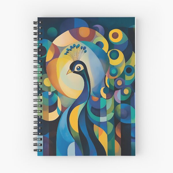 Item preview, Vibrant digital design of a peacock in circles and abstract forms. designed and sold by HEMRO.