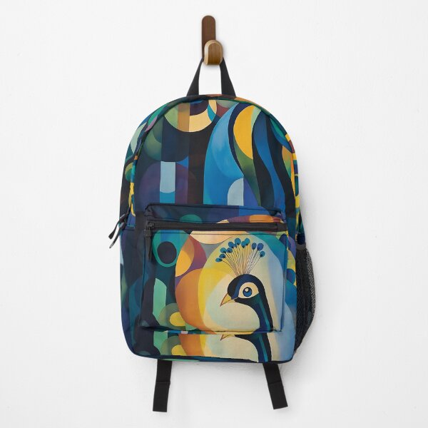 Item preview, Vibrant digital design of a peacock in circles and abstract forms. designed and sold by HEMRO.