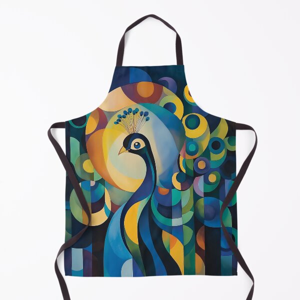 Item preview, Vibrant digital design of a peacock in circles and abstract forms. designed and sold by HEMRO.