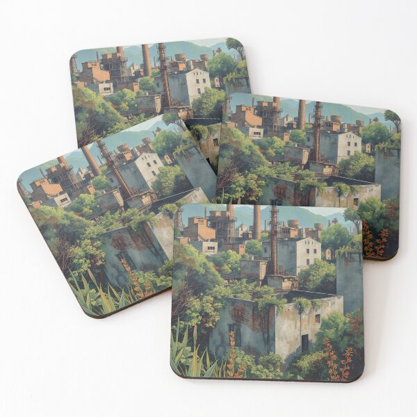 Item preview, Nature Reclaims Abandoned Factory – Urban Decay Industrial Landscape Art designed and sold by K@raksnalee.
