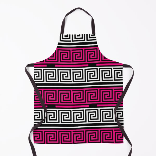 Item preview, Black Background Pink White Greek Key Fret Design designed and sold by PatternTitan.