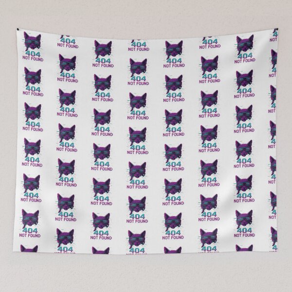 Item preview, 404 Cat from the Future – Cyberpunk Glitch Art Poster designed and sold by Custom-Arts-AI.