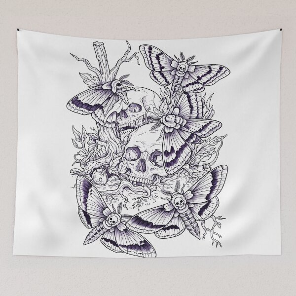 Item preview, Skulls and Death Moths designed and sold by Thunderbelts.