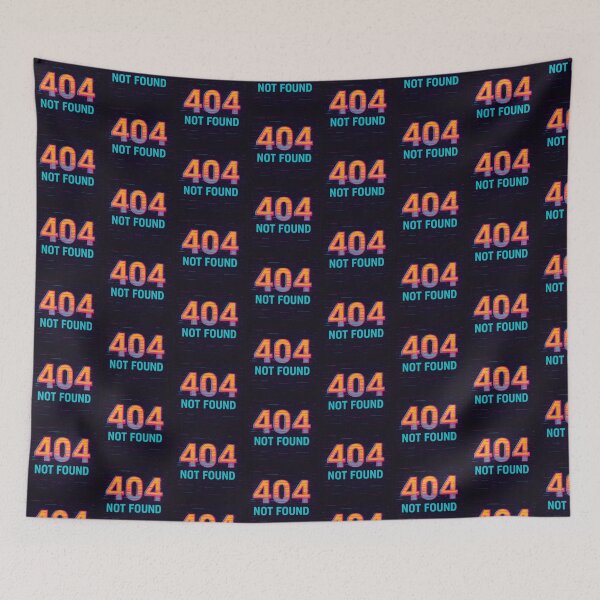 Item preview, 404 Not Found – Retro Futuristic Neon Cyberpunk Print designed and sold by Custom-Arts-AI.
