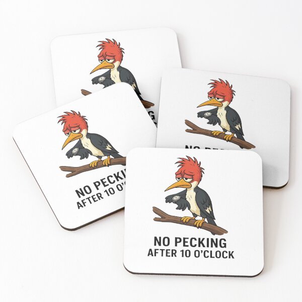 Item preview, Funny Woodpecker Meme – No Pecking After 10 O’clock designed and sold by OxiSkor.