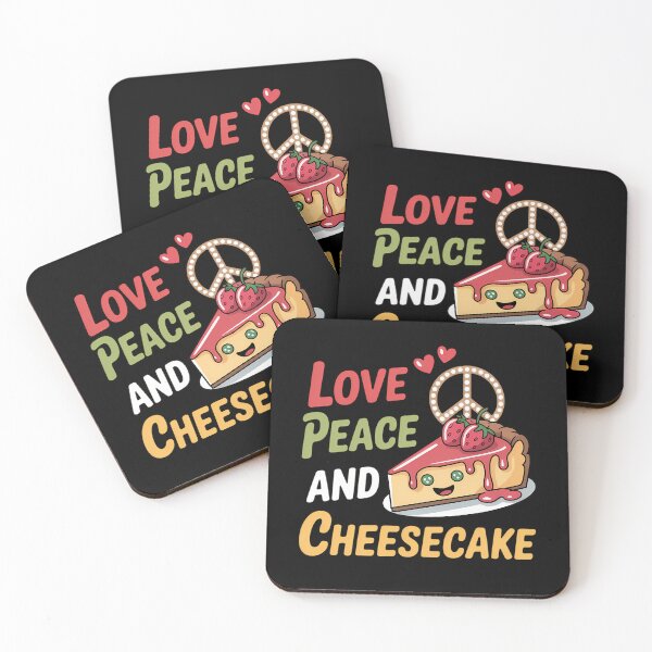 Item preview, Love Peace And Cheesecake Day Cute Cheese Cake designed and sold by Sunset4Bones.