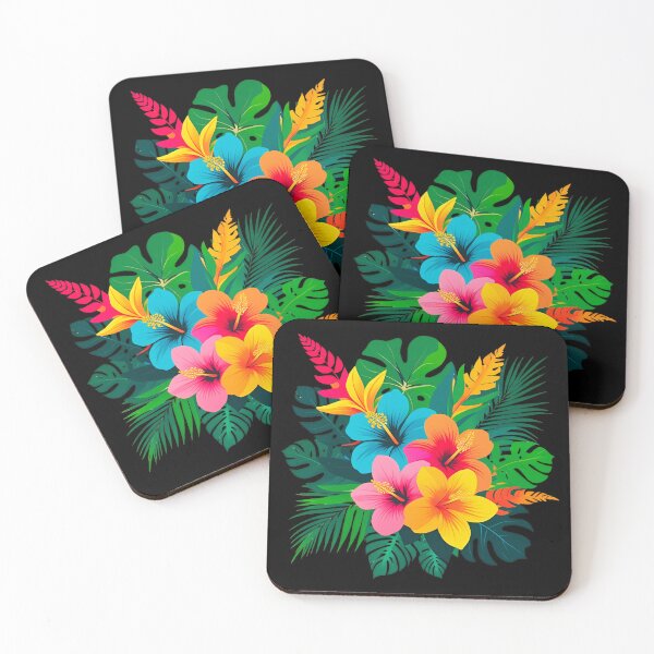 Item preview, Flowers Tropical Hibiscus Hawaiian Monstera Leaves Bouquet designed and sold by SynizesisShop.