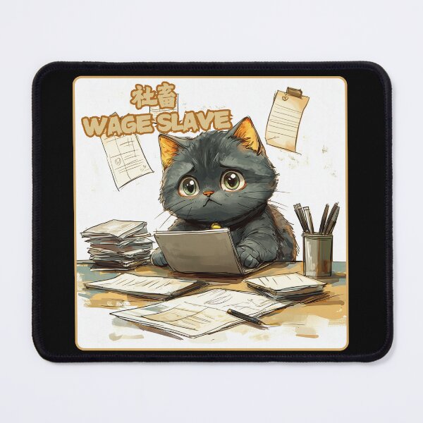 Item preview, Clerk Cat, Wage Slave designed and sold by Sleepy Cat Design.